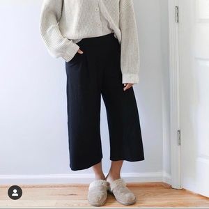 Encircled wide leg crop, black, large